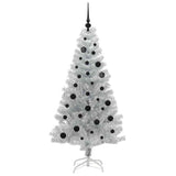 Albero di Natale con 150 LED con supporto Argento 150 cm PET
