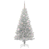Albero di Natale con 150 LED con supporto Argento 150 cm PET
