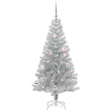 Albero di Natale con 150 LED con supporto Argento 150 cm PET