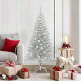 Albero di Natale con 150 LED con supporto Argento 150 cm PET
