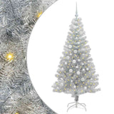 Albero di Natale con 150 LED con supporto Argento 150 cm PET