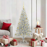 Albero di Natale con 150 LED con supporto Argento 150 cm PET