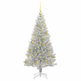 Albero di Natale con 150 LED con supporto Argento 150 cm PET