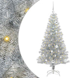 Albero di Natale con 150 LED con supporto Argento 150 cm PET