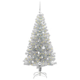 Albero di Natale con 150 LED con supporto Argento 150 cm PET