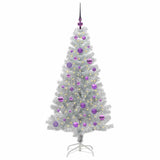 Albero di Natale con 150 LED con supporto Argento 150 cm PET