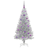 Albero di Natale con 150 LED con supporto Argento 150 cm PET