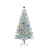 Albero di Natale con 150 LED con supporto Argento 150 cm PET