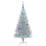 Albero di Natale con 150 LED con supporto Argento 150 cm PET