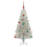 Albero di Natale con 150 LED con supporto Argento 150 cm PET