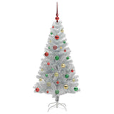 Albero di Natale con 150 LED con supporto Argento 150 cm PET