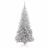 Albero di Natale con 300 LED con supporto Argento 210 cm PET