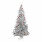 Albero di Natale con 300 LED con supporto Argento 240 cm PET