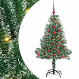 Albero di Natale Artificiale Imbiancato con Luci LED 120 cm