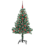 Albero di Natale Artificiale Imbiancato con Luci LED 120 cm