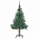 Albero di Natale Artificiale Imbiancato con Luci LED 120 cm