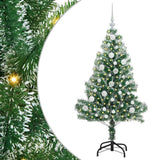 Albero di Natale Artificiale Imbiancato con Luci LED 120 cm