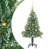 Albero di Natale Artificiale Imbiancato con Luci LED 120 cm