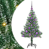 Albero di Natale Artificiale Imbiancato con Luci LED 120 cm
