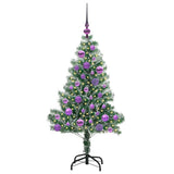 Albero di Natale Artificiale Imbiancato con Luci LED 120 cm