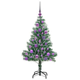 Albero di Natale Artificiale Imbiancato con Luci LED 120 cm