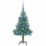 Albero di Natale Artificiale Imbiancato con Luci LED 120 cm