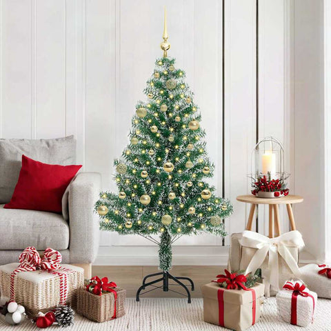 Albero di Natale Artificiale Imbiancato con Luci LED 150 cm