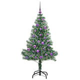 Albero di Natale Artificiale Imbiancato con Luci LED 150 cm