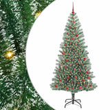 Albero di Natale Artificiale Imbiancato con Luci LED 210 cm