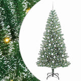 Albero di Natale Artificiale Imbiancato con Luci LED 210 cm