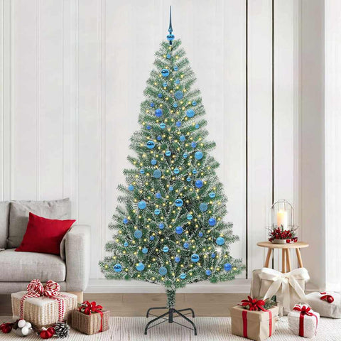 Albero di Natale Artificiale Imbiancato con Luci LED 240 cm