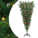 Albero di Natale artificiale pre-illuminato capovolto con set di palline