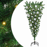 Albero di Natale Artsificiale Illuminato Capovolto con Set di Palline