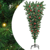 Albero di Natale artificiale pre-illuminato rovesciato con set di palline