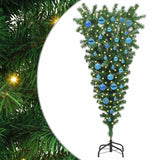 Albero di Natale artificiale pre-illuminato rovesciato con set di palline