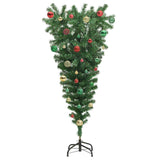 Albero di Natale artificiale preilluminato capovolto con set di palline