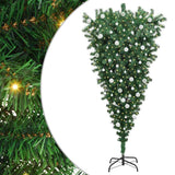 Albero di Natale Artificiale Pre-illuminato Capovolto con Set di Palline