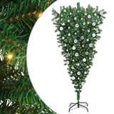 Albero di Natale artificiale pre-illuminato capovolto con set di palle