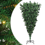 Albero di Natale artificiale preilluminato capovolto con set di palline