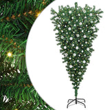 Albero di Natale artificiale pre-illuminato rovesciato con set di palline