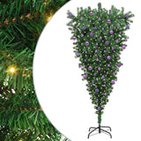 Albero di Natale artificiale pre-illuminato capovolto con set di palline