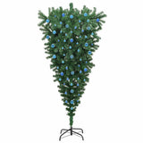 Albero di Natale Artificiale Pre-illuminato Capovolto con Set di Palline