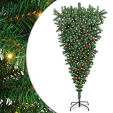 Albero di Natale artificiale pre-illuminato capovolto con set di palline