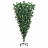 Albero di Natale artificiale preilluminato capovolto con set di palline