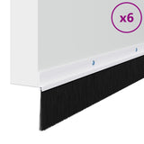 Spazzole per porte a vite 6 pcs Bianco 100 cm Lega di alluminio