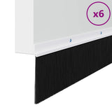 Spazzole per porte a vite 6 pcs Bianco 100 cm Lega di alluminio