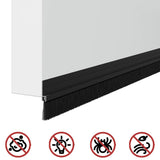 Spazzole per porte autoadesive 2 pcs Nero 100 cm