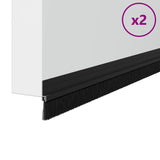 Spazzole per porte autoadesive 2 pcs Nero 100 cm