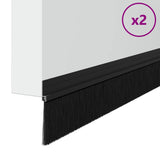 Spazzole per porte autoadesive 2 pcs Nero 100 cm