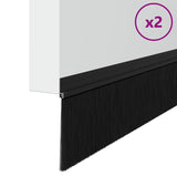 Spazzole per porte autoadesive 2 pcs Nero 100 cm